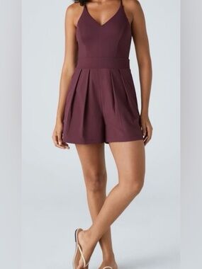 MEDIUM.  HALARA PLICATED DETAILED STRAPPY ROMPER